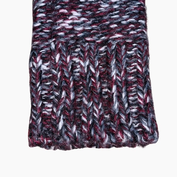 Madewell Firelight Marled Pullover Wool Alpaca Sweater Burgundy Chunky Winter - Picture 11 of 15